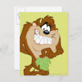 TAZ™ mit Blättern Postkarte (Vorne/Hinten)