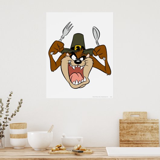 TAZ™ Pilgrim-Erntedank in Farbe Poster (Küche)