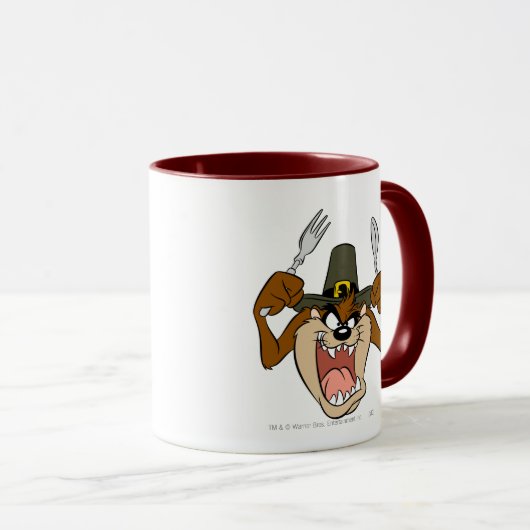 TAZ™ Pilgrim-Erntedank in Farbe Tasse (VorderseiteRechts)