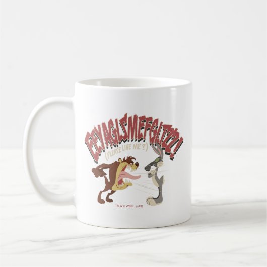 TAZ™ ruft bei BUGS BUNNY™: "Bitte wie ich?" Kaffeetasse (Links)