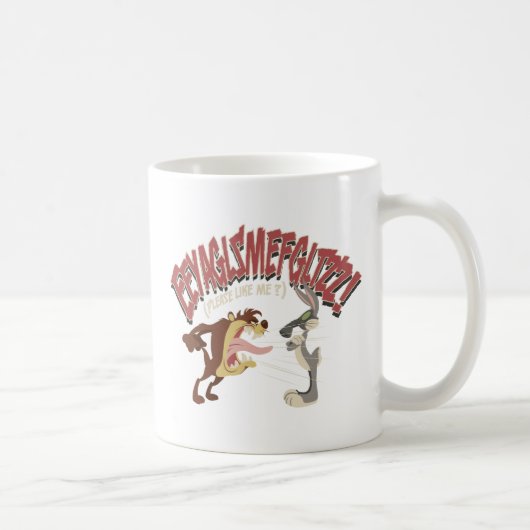 TAZ™ ruft bei BUGS BUNNY™: "Bitte wie ich?" Kaffeetasse (Rechts)