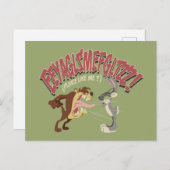 TAZ™ ruft bei BUGS BUNNY™: "Bitte wie ich?" Postkarte (Vorne/Hinten)