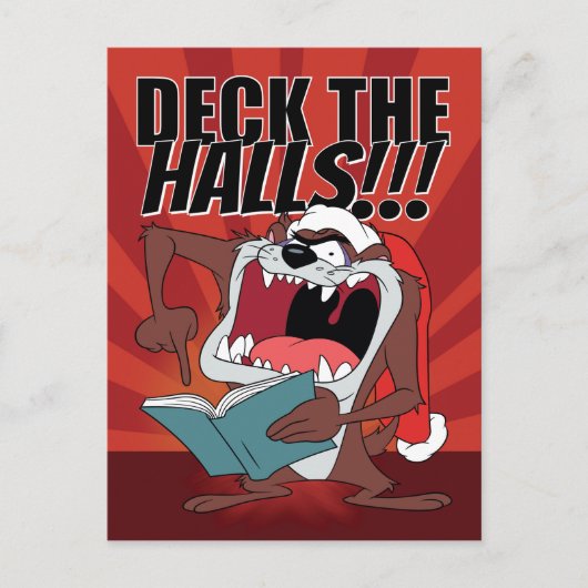 TAZ™ Singing Christmas Carols Feiertagspostkarte (Vorderseite)