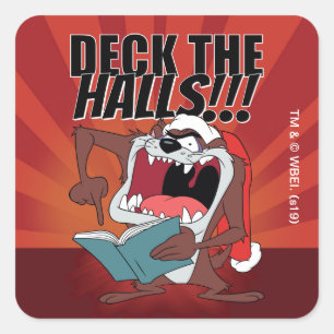 TAZ™ Singing Christmas Carols Quadratischer Aufkleber