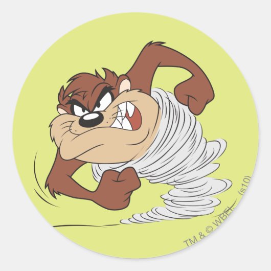 TAZ™-Spinnerei Runder Aufkleber (Vorderseite)