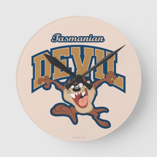 TAZ™ Tasmanian Devil Patch Runde Wanduhr (Vorderseite)