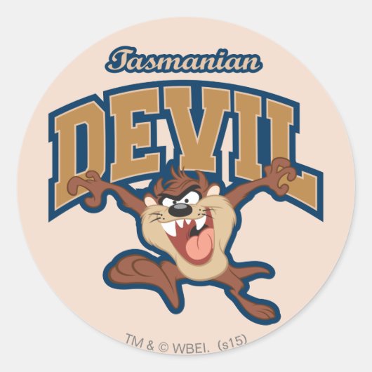 TAZ™ Tasmanian Devil Patch Runder Aufkleber (Vorderseite)