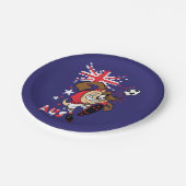 TAZ™ Team Australia Fußball-Grafik Pappteller (Schrägansicht)