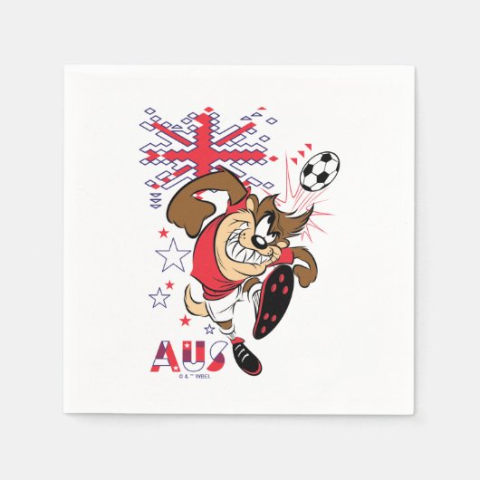 TAZ™ Team Australia Fußball-Grafik Serviette (Vorderseite)