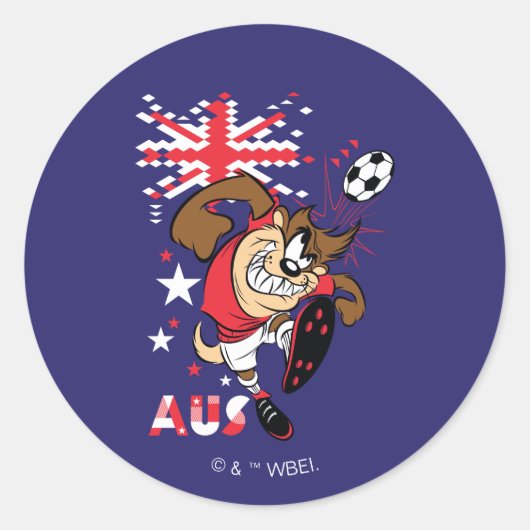TAZ™ Team Australia Soccer Graphic Runder Aufkleber (Vorderseite)