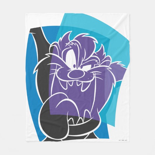 TAZ™ Tongue Out stylisiert Fleecedecke (Vorderseite)