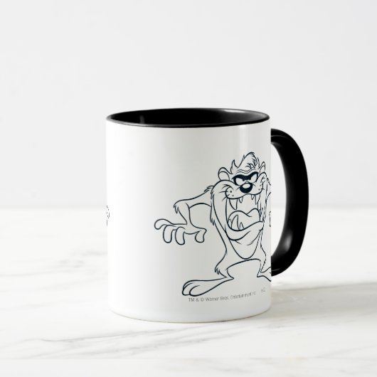 TAZ™ Toothy Grin Sketch Tasse (VorderseiteRechts)