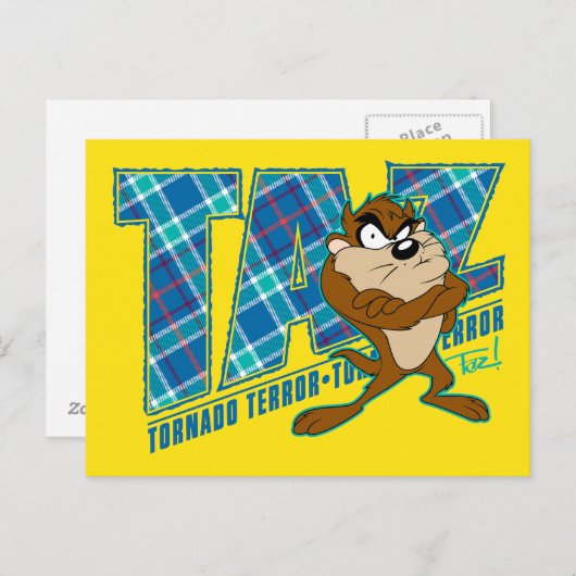 TAZ™ Tornado Postkarte (Vorne/Hinten)