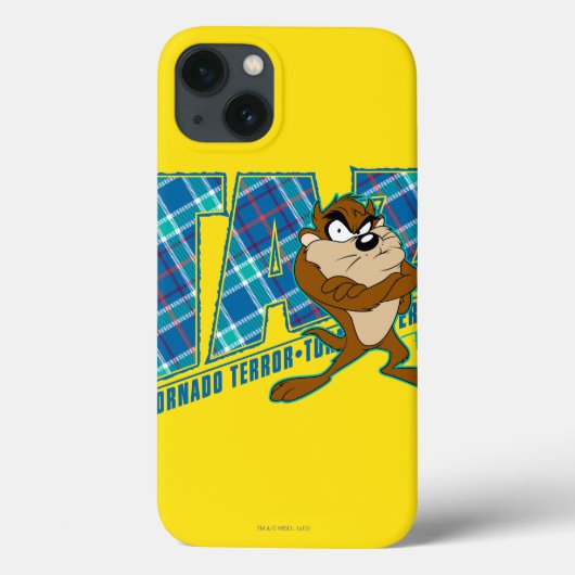 TAZ™ Tornado Terror Kariert Case-Mate iPhone Hülle (Rückseite)