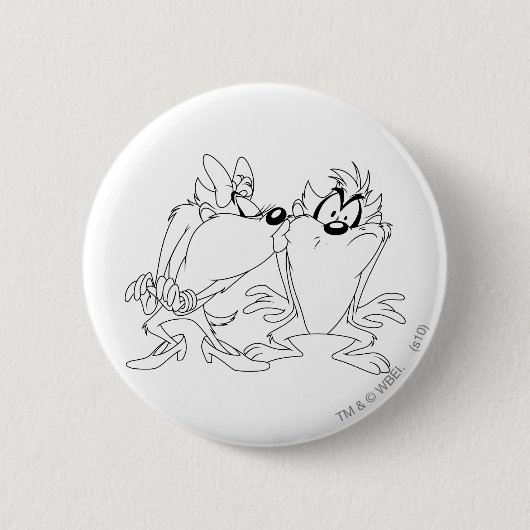 TAZ™ und Mädchen Button (Vorderseite)