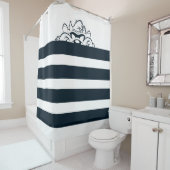 TAZ™ versteckt sich in Streifen Duschvorhang (Beispiel)