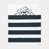 TAZ™ versteckt sich in Streifen Fleecedecke (Vorderseite)