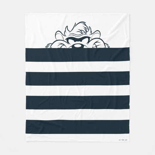 TAZ™ versteckt sich in Streifen Fleecedecke (Vorderseite)