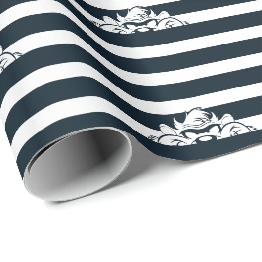 TAZ™ versteckt sich in Streifen Geschenkpapier (Rolleneckpunkt)