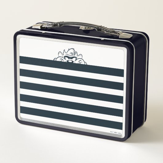 TAZ™ versteckt sich in Streifen Metall Brotdose (Rückseite)