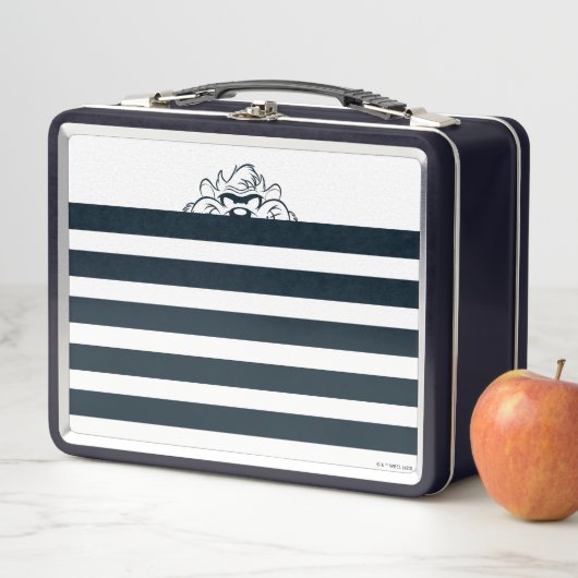 TAZ™ versteckt sich in Streifen Metall Brotdose (Beispiel)