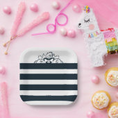 TAZ™ versteckt sich in Streifen Pappteller (Party)