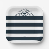 TAZ™ versteckt sich in Streifen Pappteller (Vorderseite)