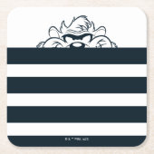 TAZ™ versteckt sich in Streifen Rechteckiger Pappuntersetzer (Vorderseite)