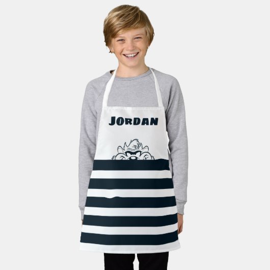 TAZ™ versteckt sich in Streifen Schürze (Getragen)