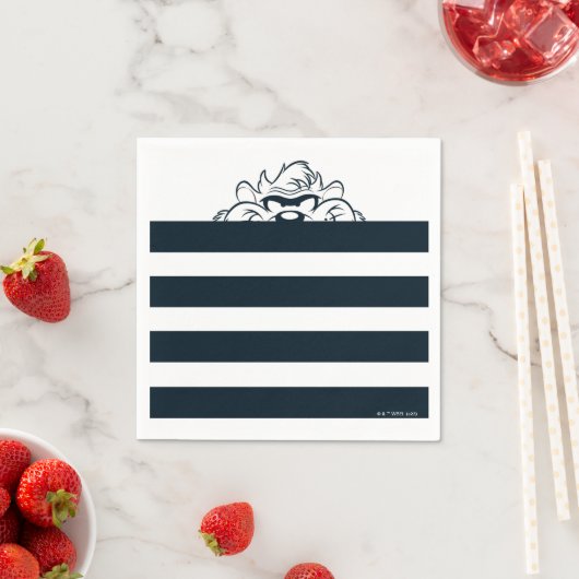 TAZ™ versteckt sich in Streifen Serviette (Beispiel)