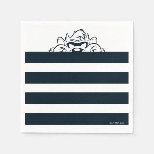 TAZ™ versteckt sich in Streifen Serviette (Vorderseite)