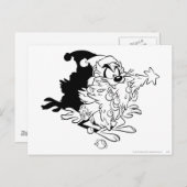 TAZ™ - Weihnachtsbaum Feiertagspostkarte (Vorne/Hinten)