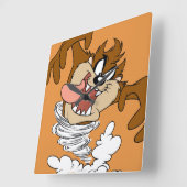 TAZ™ Whirling Tornado Quadratische Wanduhr (Winkel)