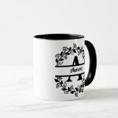 Taza A monogram Custon Name Tasse (VorderseiteRechts)