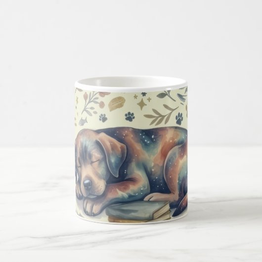 Taza Artística Relájate & Libros Perro Durmiendo Kaffeetasse (Mittel)