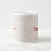 Taza beige con leyenda, Más café Menos problemas Jumbo-Tasse (Vorderseite)