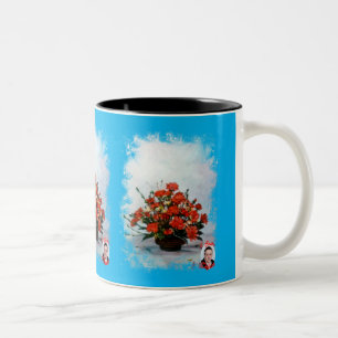 Taza Bicolor Bodegón de flores Zweifarbige Tasse