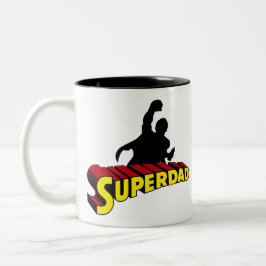 Taza Bicolor Super Dad. Super Papa. Súper Papá Zweifarbige Tasse