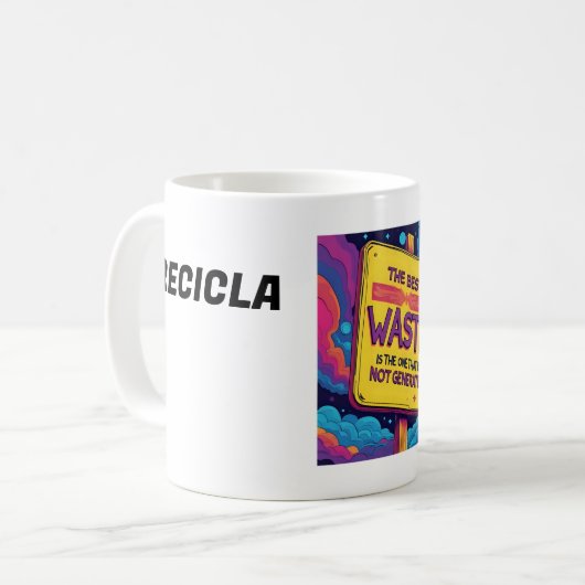 TAZA BLANCA DE DESAYUNO CON UN LINDO TEXTO KAFFEETASSE (Vorderseite Links)
