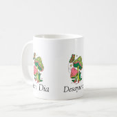 TAZA  BLANCA DE DESAYUNO  CON UN LINDO TEXTO KAFFEETASSE (Vorderseite Links)