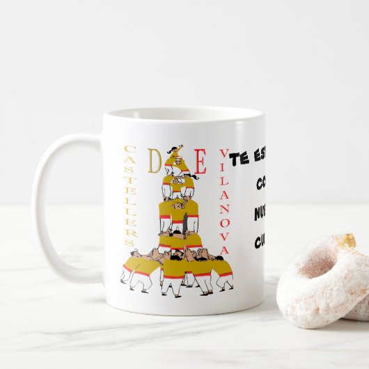 TAZA BLANCA DE DESAYUNO CON UN LINDO TEXTO KAFFEETASSE (Mit Donut)