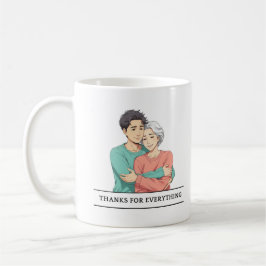 Taza blanca día de la madre con diseño anime kaffeetasse