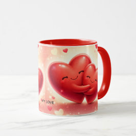 Taza Combo con Diseño de Corazones “My Love” | Reg Tasse