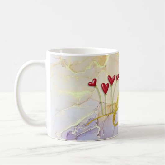 Taza con amor y corazones kaffeetasse (Links)