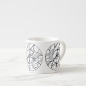 Taza con diseño de flores y mariposa abstracta espressotasse (Vorderseite Rechts)
