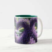 Taza con diseño de lavanda – Love and Peace Zweifarbige Tasse (VorderseiteRechts)