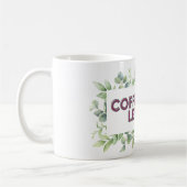 Taza con frase y hojas verdes kaffeetasse (Links)