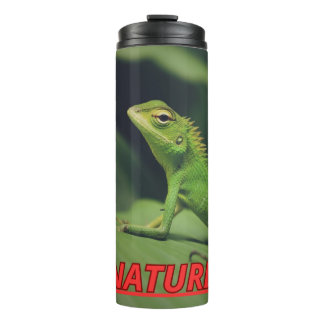 Taza con la foto de una belleza exotica. thermosbecher
