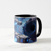 Taza con nave entrando en agujer interdimensional tasse (VorderseiteRechts)