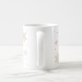 Taza copos de nieve dorados kaffeetasse